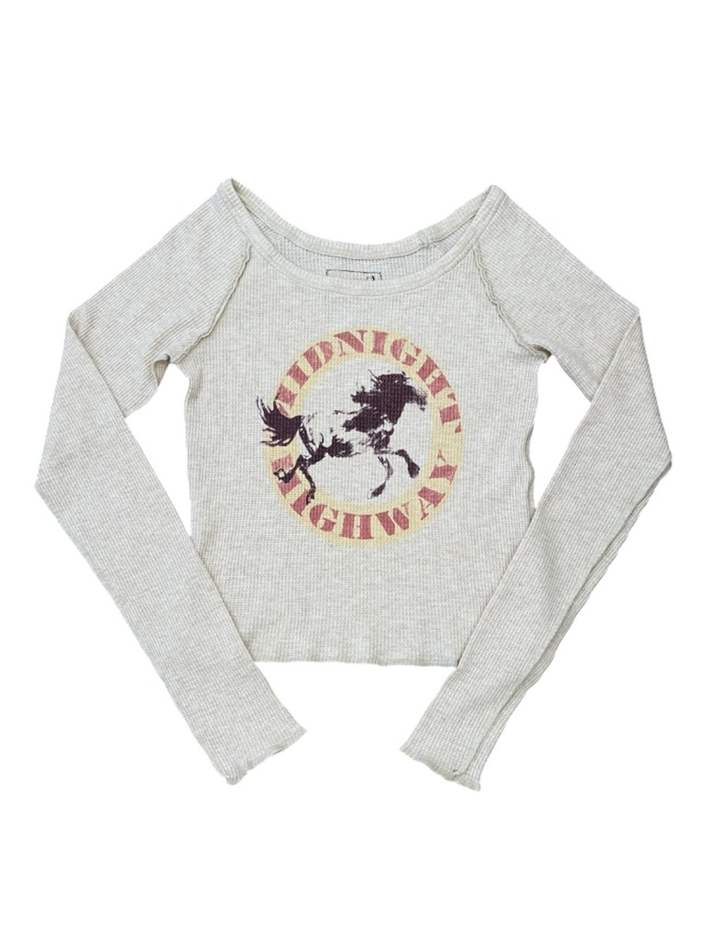Free People We The Free Midnight Highway Thermal Crop Top - Picture 2 of 9